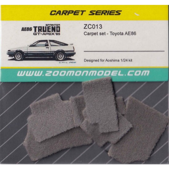 1/24 Toyota AE86 #Grey Carpet set for Aoshima kit