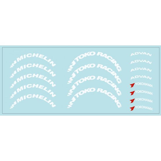 1/24 Tyre Letters (A) Decal for 15-17'' Wheels