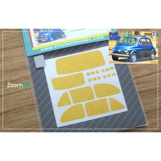 1/24 Fiat 500 F Window and Light Painting Masks for Tamiya kit