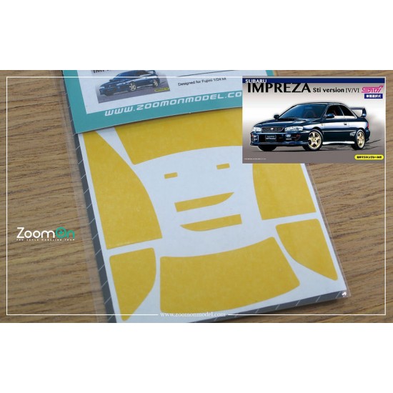 1/24 Subaru Impreza WRX Window and Light Painting Masks for Fujimi kit