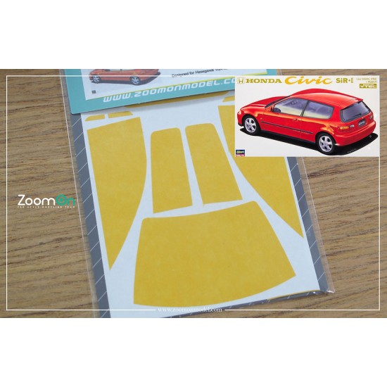 1/24 Honda Civic EG Window and Light Painting Masks for Hasegawa kit