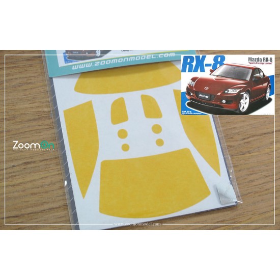 1/24 Mazda RX-8 Window and Light Painting Masks for Fujimi kit