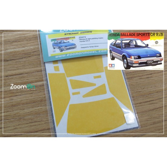 1/24 Honda CR-X Window and Light Painting Masks for Tamiya kit