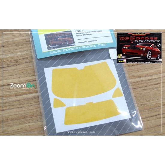 1/24 Dodge Challeng Window and Light Painting Masks for Revell kit