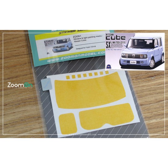 1/24 Nissan Cube Window and Light Painting Masks for Fujimi kit