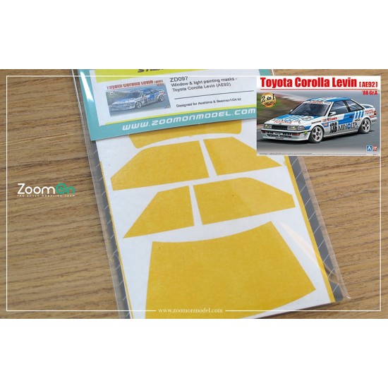 1/24 Toyota Corolla Levin (AE92) Window and Light Painting Masks for Aoshima/Beemax kit