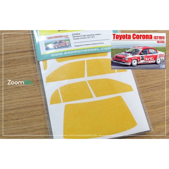 1/24 Toyota Corona (ST191) Window and Light Painting Masks for Aoshima/Beemax kit