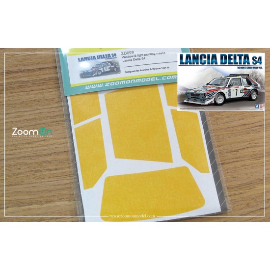 1/24 Lancia Delta S Window and Light Painting Masks for Aoshima/Beemax kit
