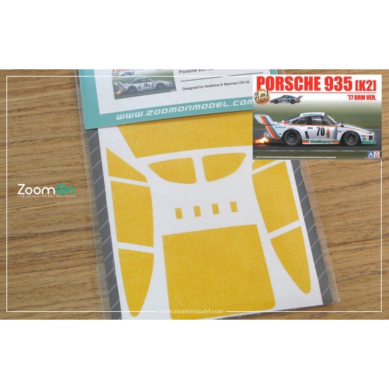 1/24 Porsche 935 K Window and Light Painting Masks for Aoshima/Beemax kit
