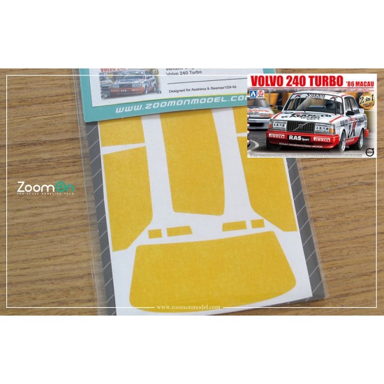 1/24 Volvo 240 Turbo Window and Light Painting Masks for Aoshima/Beemax kit