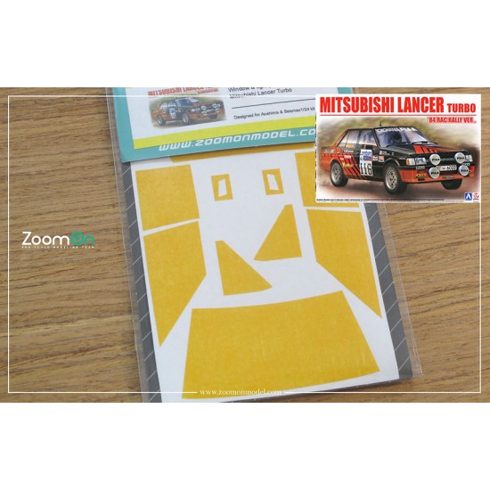 1/24 Mitsubishi Lancer Turbo Window and Light Painting Masks for Aoshima/Beemax kit