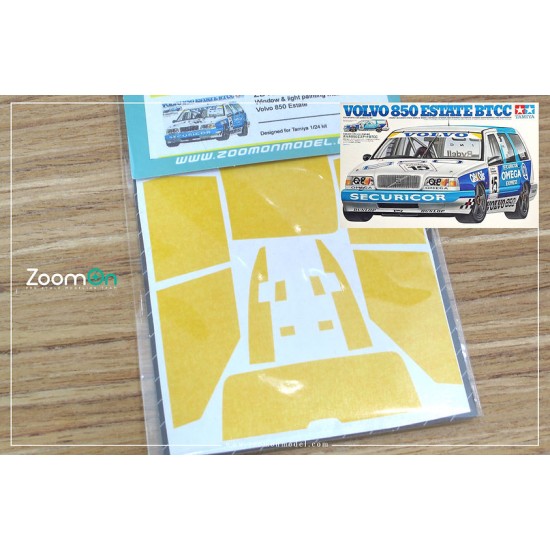 1/24 Volvo 850 Estate Window and Light Painting Masks for Tamiya kit