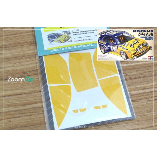 1/24 Ford Escort RS Cosworth Window and Light Painting Masks for Tamiya kit