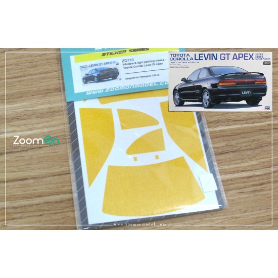 1/24 Toyota Corolla Levin GT Apex Window and Light Painting Masks for Hasegawa kit