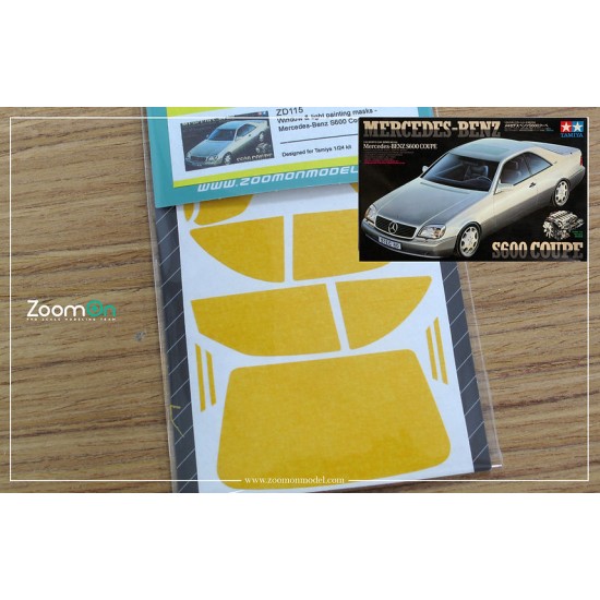 1/24 Mercedes-Benz S600 Coupe Window and Light Painting Masks for Tamiya kit
