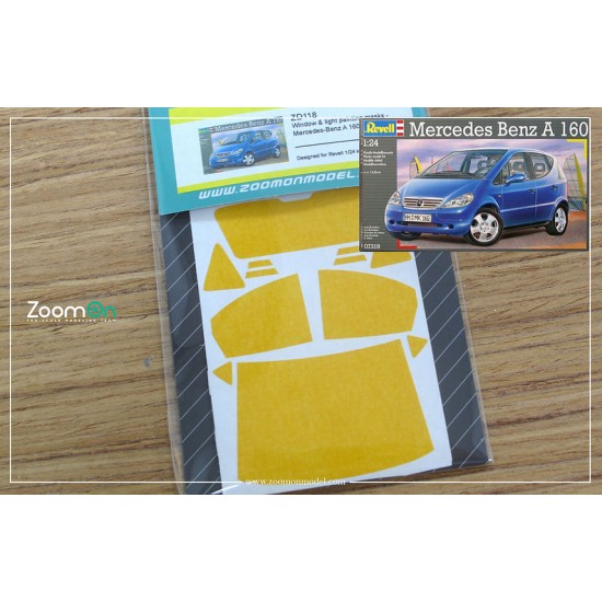 1/24 Mercedes-Benz A 160 Window and Light Painting Masks for Revell kit