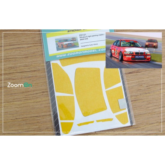 1/24 BMW E46 Window and Light Painting Masks for NuNu kit