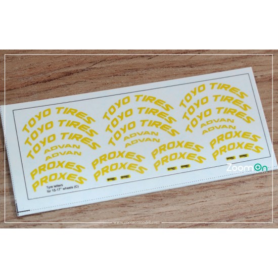 1/24 Tyre Letters (C) Decal for 15-17'' Wheels