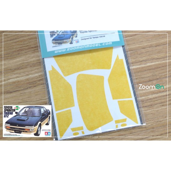 1/24 Toyota Sprinter Trueno (AE92) Window and Light Painting Masks for Tamiya kit