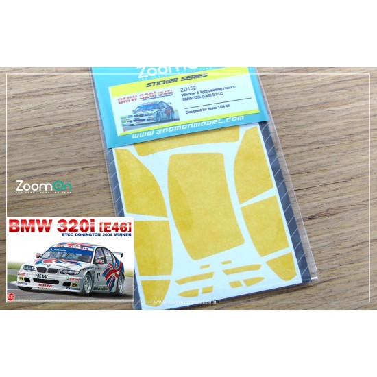 1/24 BMW 320i (E46) ETCC Window and Light Painting Masks for Nunu kit