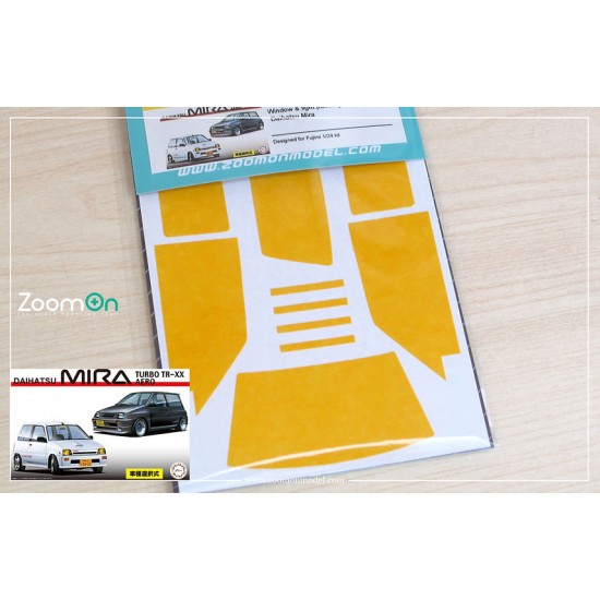 1/24 Daihatsu Mira Window and Light Painting Masks for Fujimi kit