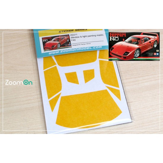 1/24 F40 Window and Light Painting Masks for Tamiya kit