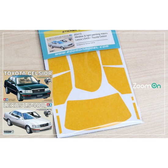 1/24 Lexus LS400 / Toyota Celsior Window and Light Painting Masks for Tamiya Old Version kit