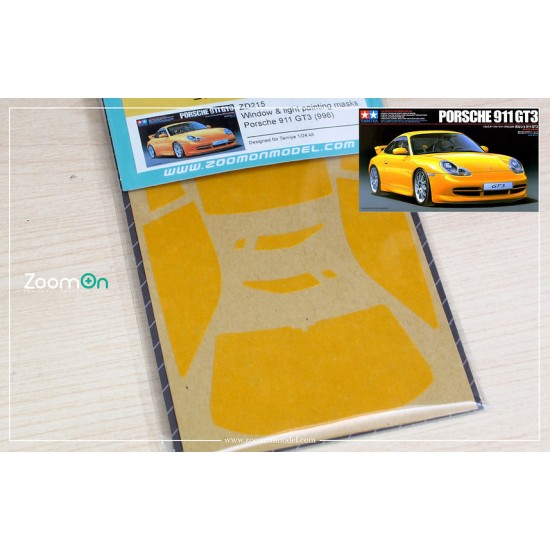 1/24 Porsche 911 GT3 (996) Window and Light Painting Masks for Tamiya kit