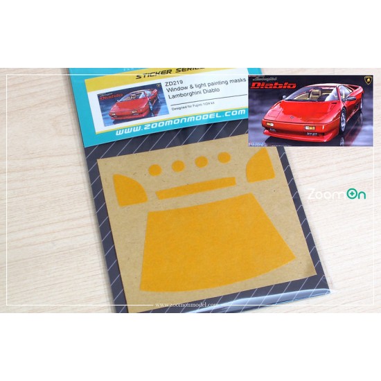 1/24 Lamborghini Diablo Window and Light Painting Masks for Fujimi kit