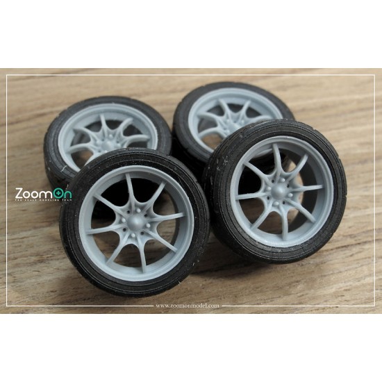 1/24 16'' Mugen MF-8 Rim set with Tyres