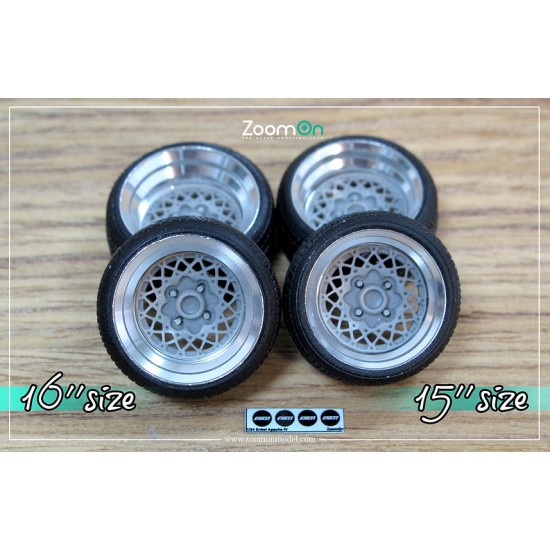 1/24 16'' Enkei Apache IV Rim set with Stretch Tyres