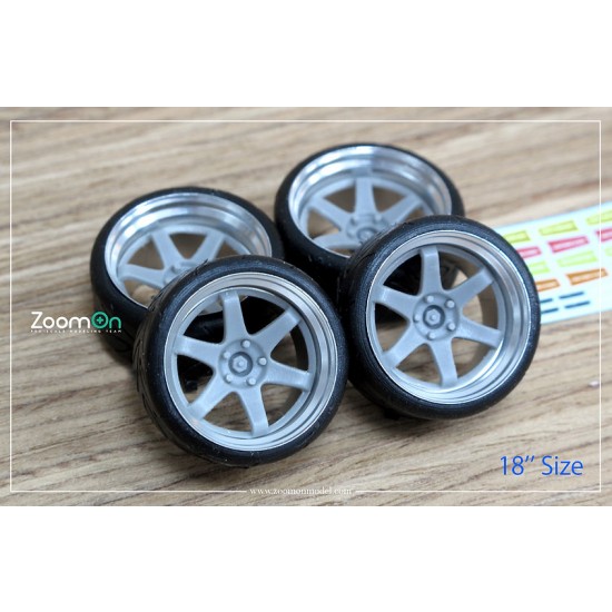 1/24 18'' Rays Volk Racing TE37SL with Tyres