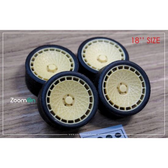 1/24 18'' Mtechnica Turbo Rim set with Tyres