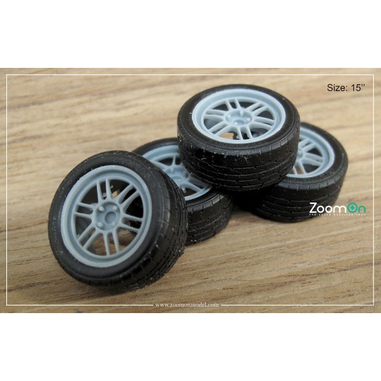 1/24 15'' Enkei RPF1 Rim set with Tyres