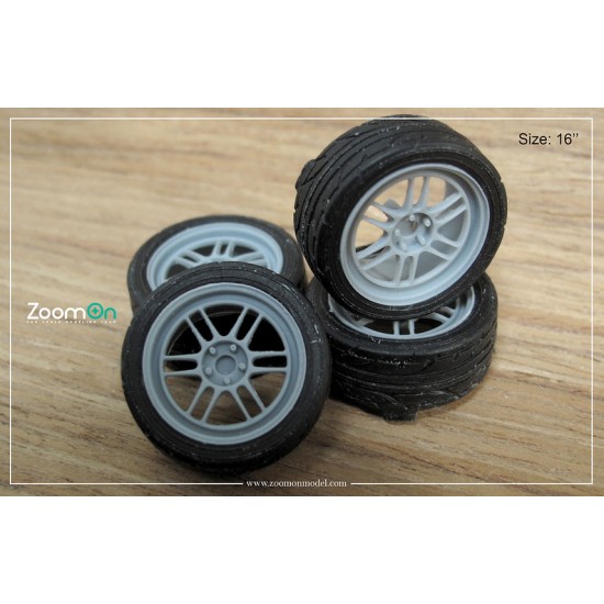 1/24 16'' Enkei RPF1 Rim set with Tyres