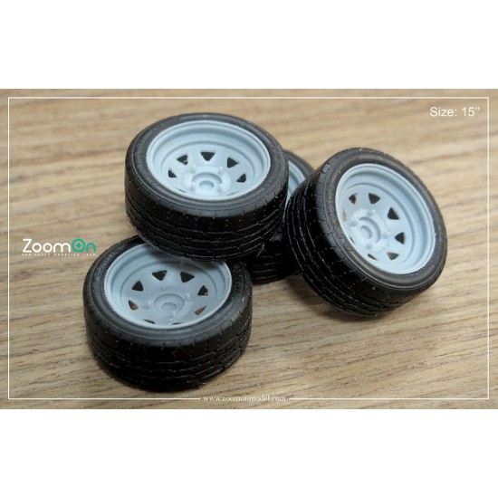 1/24 15'' Diamond steelies Rim set with Tyres