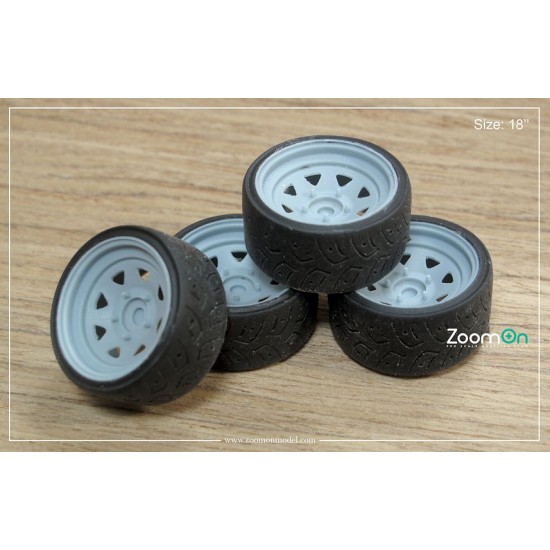 1/24 18'' Diamond steelies Rim set with Tyres