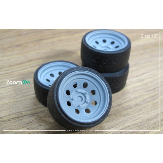 1/24 18'' Circle Steel Rim set with Tyres
