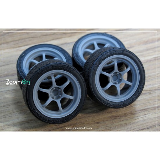 1/24 15'' Advan Racing RG2 Rim set with Tyres