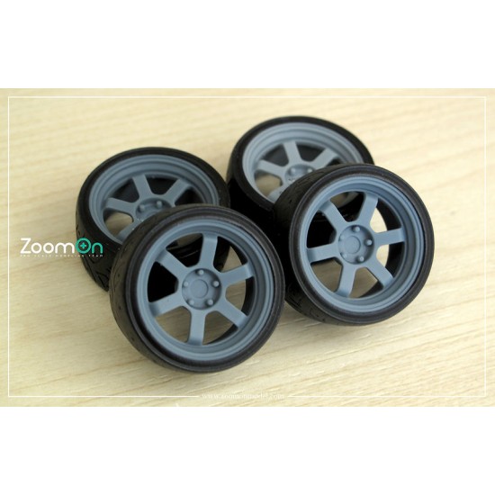 1/24 19'' Rays TE37V Mark II Rim set with Tyres