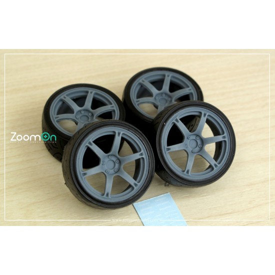 1/24 19'' Rays TE037 Rim set (5 holes) with Tyres