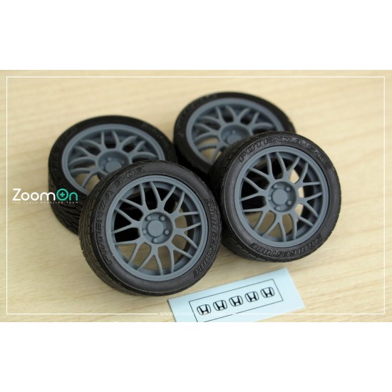 1/24 NSX (NA1) Type S BBS Rim set Front 16'', Rear 17'' with Tyres