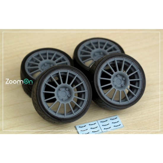 1/24 20'' Enkei Sport RC-T4 Rim set (5 holes) with Tyres