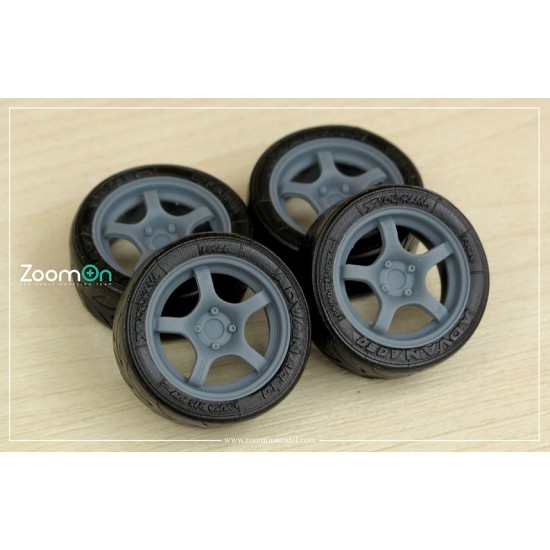 1/24 18'' Rays 57CR Rim set (5 holes) with Tyres