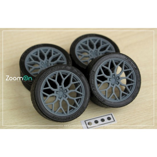 1/24 19'' Vossen HF-2 Rim set with Tyres