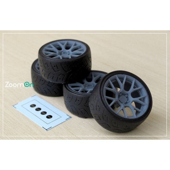 1/24 15'' BBS RE-V7 Rim set with Tyres