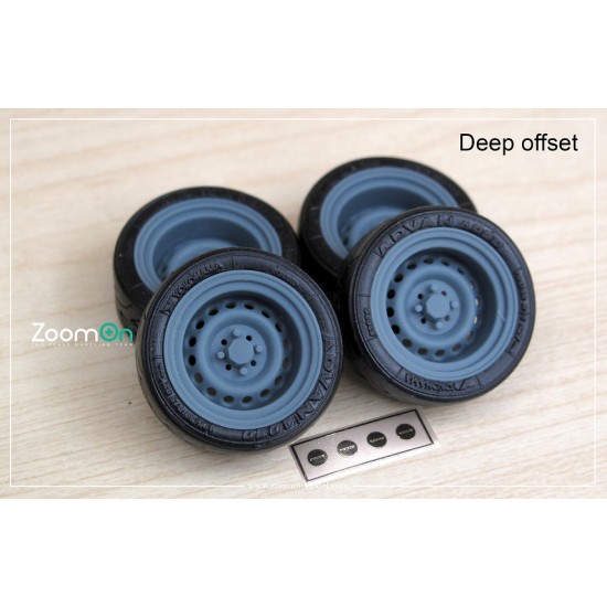 1/24 15'' Bridgestone Super R.A.P Rim set (Deep) with Tyres