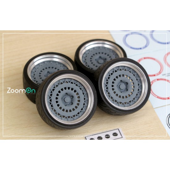 1/24 18'' SSR Formula Aero Mesh Rim set with Tyres