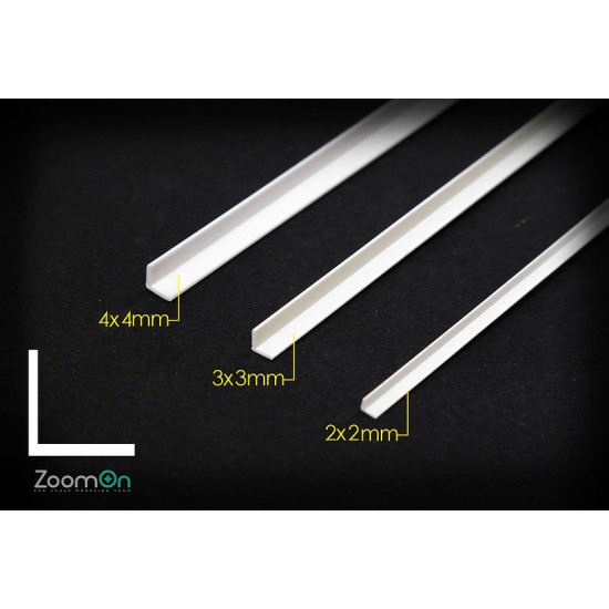 L Shape Plastic Rod set (2x2mmx1pc, 3.3mmx1pc, 4.4mm x1pc, each length 250mm)