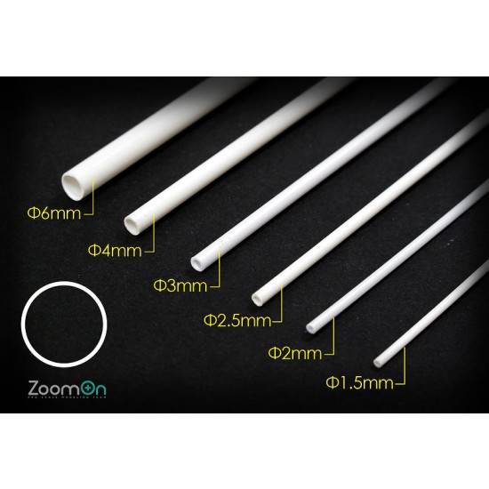 Circle Plastic Rod #Tube (6pcs, dia. 1.5mm-6mm, each length 250mm)
